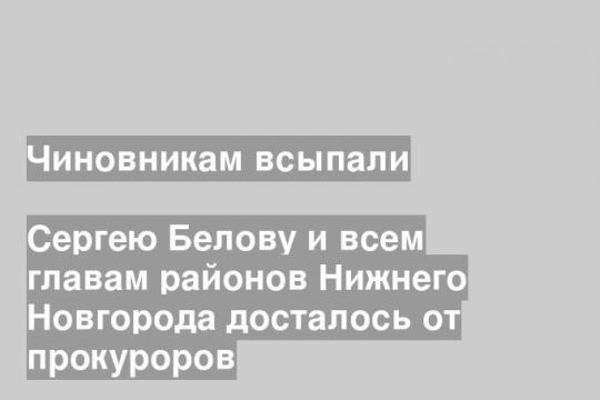 Сергею Белову и всем главам районов Нижнего Новгорода досталось от прокуроров