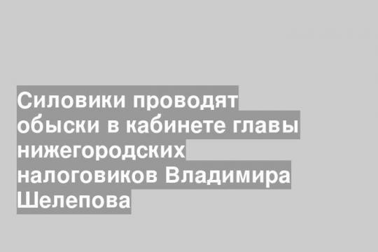 Силовики проводят обыски в кабинете главы нижегородских налоговиков Владимира Шелепова