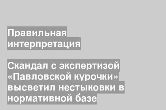 Скандал с экспертизой «Павловской курочки» высветил нестыковки в нормативной базе