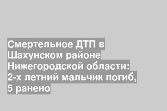 Смертельное ДТП в Шахунском районе Нижегородской области: 2-х летний мальчик погиб, 5 ранено