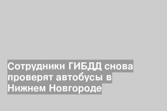 Сотрудники ГИБДД снова проверят автобусы в Нижнем Новгороде