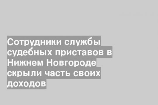 Сотрудники службы судебных приставов в Нижнем Новгороде скрыли часть своих доходов