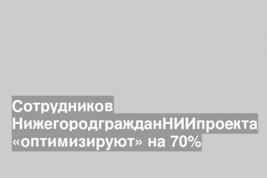 Сотрудников НижегородгражданНИИпроекта «оптимизируют» на 70%