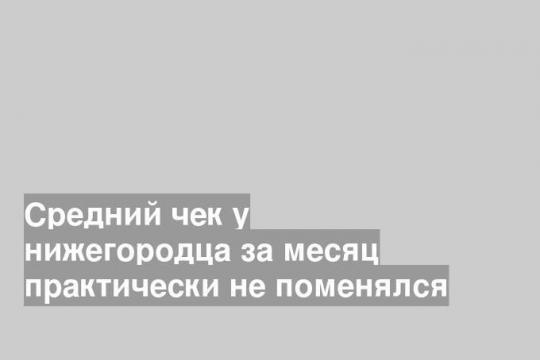 Средний чек у нижегородца за месяц практически не поменялся