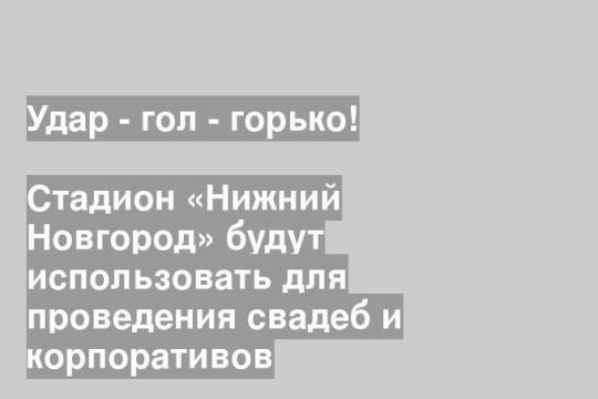 Стадион «Нижний Новгород» будут использовать для проведения свадеб и корпоративов