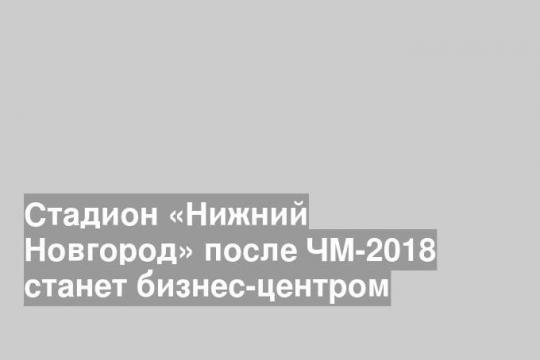 Стадион «Нижний Новгород» после ЧМ-2018 станет бизнес-центром