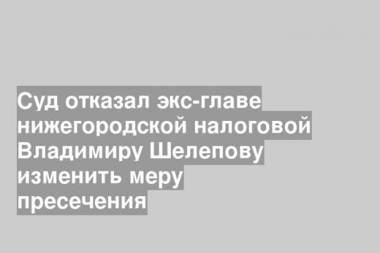 Суд отказал экс-главе нижегородской налоговой Владимиру Шелепову изменить меру пресечения