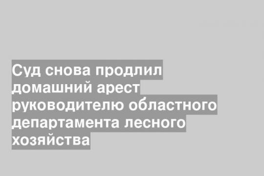 Суд снова продлил домашний арест руководителю областного департамента лесного хозяйства