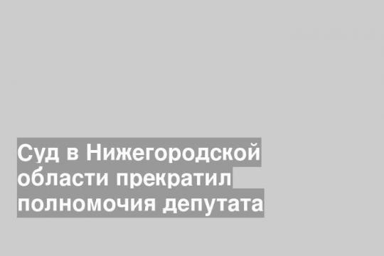Суд в Нижегородской области прекратил полномочия депутата