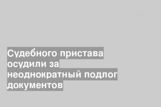 Судебного пристава осудили за неоднократный подлог документов