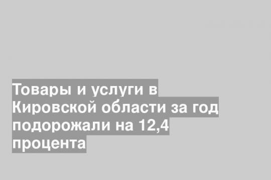 Товары и услуги в Кировской области за год подорожали на 12,4 процента