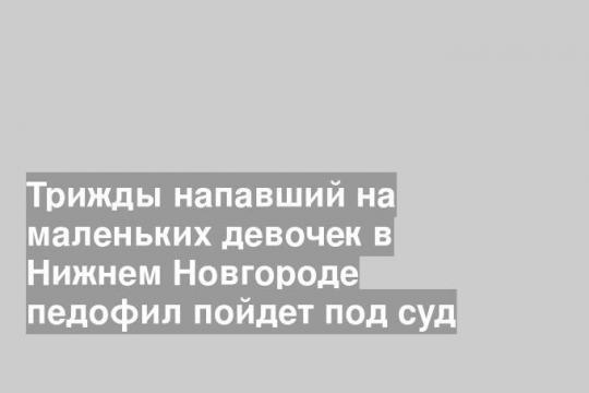 Трижды напавший на маленьких девочек в Нижнем Новгороде педофил пойдет под суд