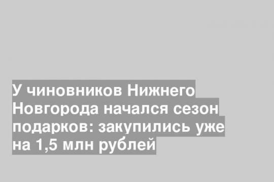 У чиновников Нижнего Новгорода начался сезон подарков: закупились уже на 1,5 млн рублей
