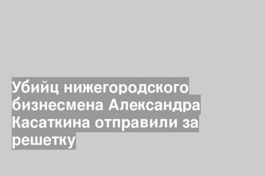 Убийц нижегородского бизнесмена Александра Касаткина отправили за решетку
