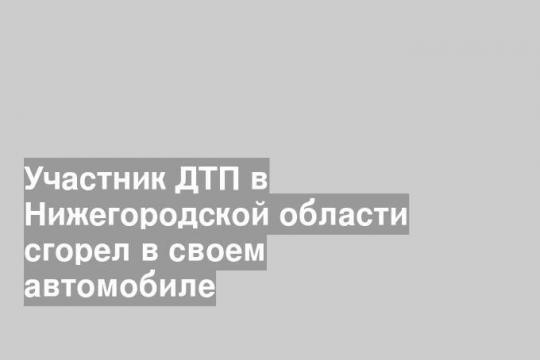 Участник ДТП в Нижегородской области сгорел в своем автомобиле