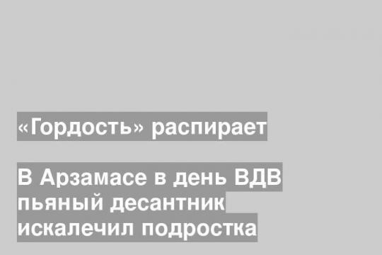 В Арзамасе в день ВДВ пьяный десантник искалечил подростка