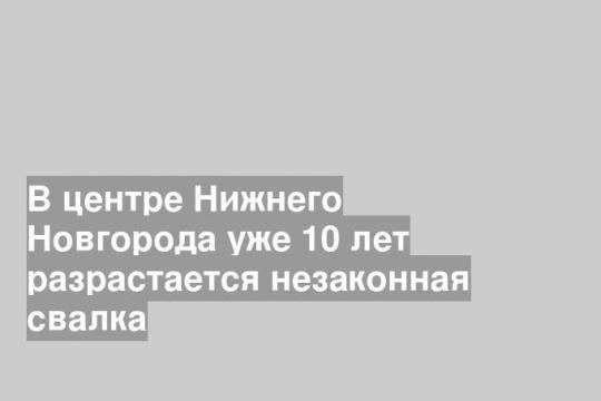 В центре Нижнего Новгорода уже 10 лет разрастается незаконная свалка