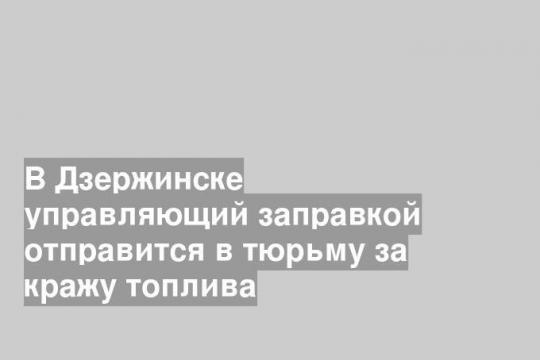 В Дзержинске управляющий заправкой отправится в тюрьму за кражу топлива