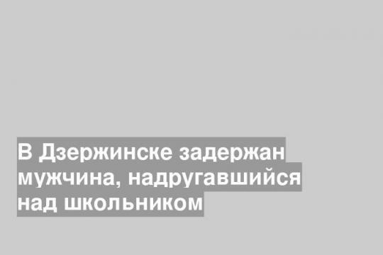 В Дзержинске задержан мужчина, надругавшийся над школьником