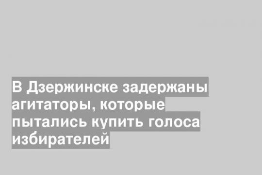 В Дзержинске задержаны агитаторы, которые пытались купить голоса избирателей