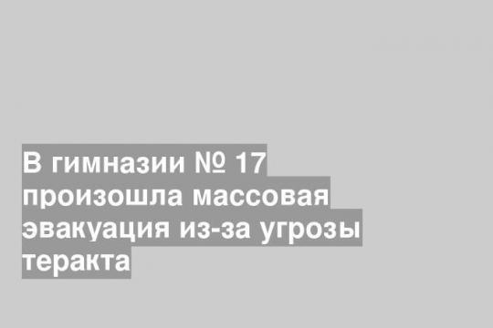 В гимназии № 17 произошла массовая эвакуация из-за угрозы теракта