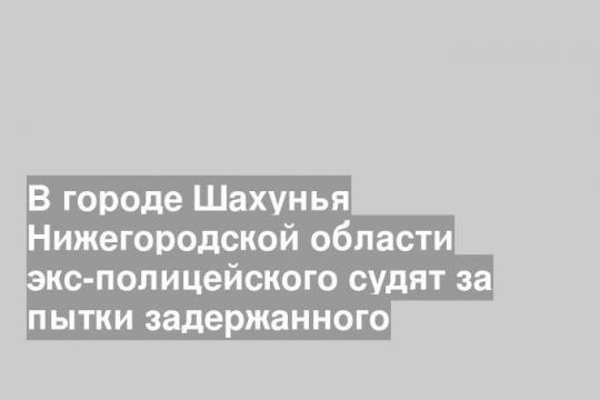 В городе Шахунья Нижегородской области экс-полицейского судят за пытки задержанного