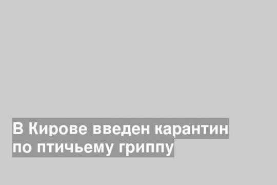 В Кирове введен карантин по птичьему гриппу