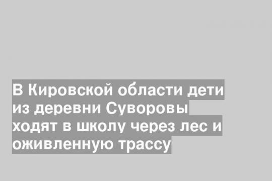 В Кировской области дети из деревни Суворовы ходят в школу через лес и оживленную трассу