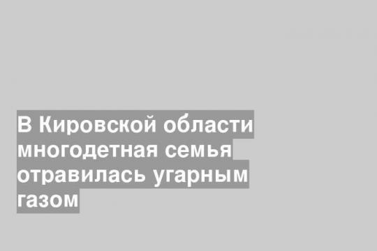 В Кировской области многодетная семья отравилась угарным газом