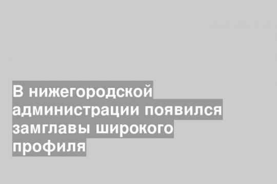 В нижегородской администрации появился замглавы широкого профиля