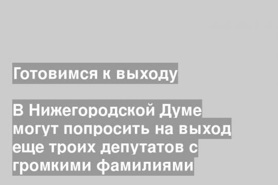 В Нижегородской Думе могут попросить на выход еще троих депутатов с громкими фамилиями