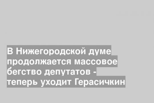 В Нижегородской думе продолжается массовое бегство депутатов - теперь уходит Герасичкин