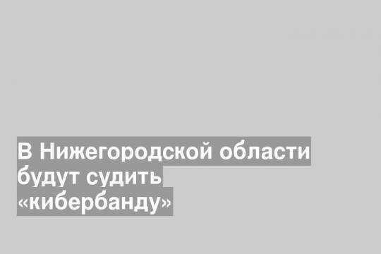 В Нижегородской области будут судить «кибербанду»