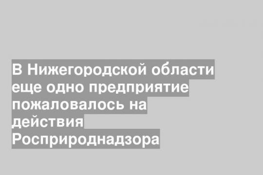 В Нижегородской области еще одно предприятие пожаловалось на действия Росприроднадзора
