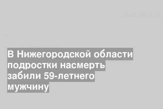 В Нижегородской области подростки насмерть забили 59-летнего мужчину