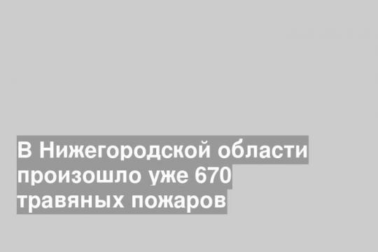 В Нижегородской области произошло уже 670 травяных пожаров