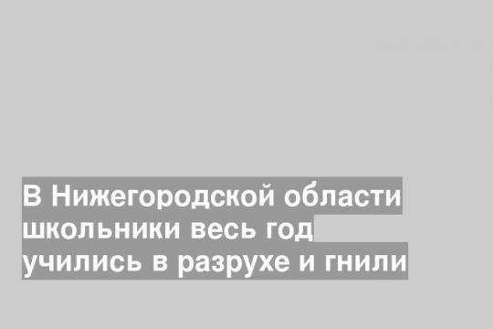 В Нижегородской области школьники весь год учились в разрухе и гнили