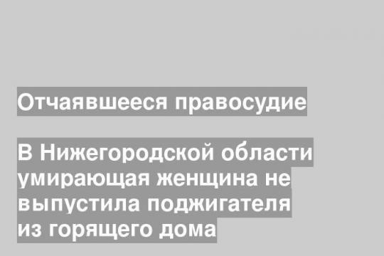 В Нижегородской области умирающая женщина не выпустила поджигателя из горящего дома