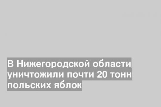 В Нижегородской области уничтожили почти 20 тонн польских яблок