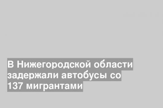 В Нижегородской области задержали автобусы со 137 мигрантами