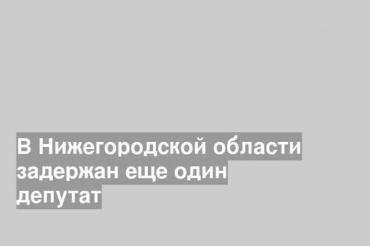 В Нижегородской области задержан еще один депутат