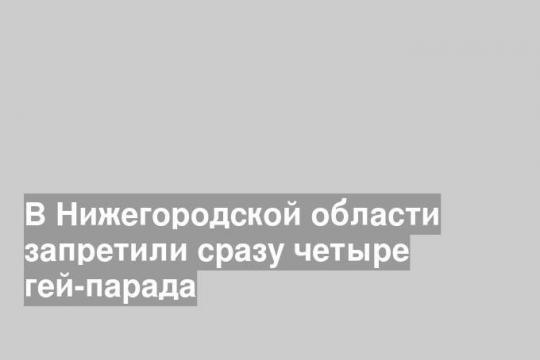В Нижегородской области запретили сразу четыре гей-парада