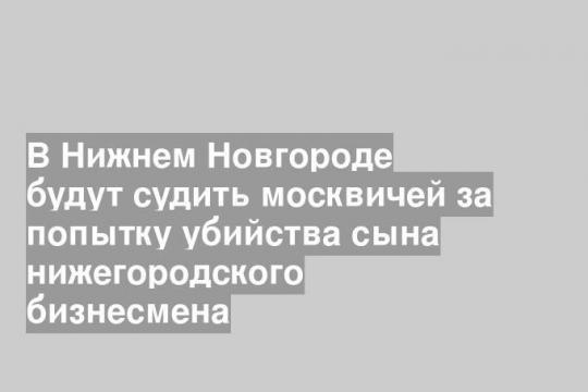 В Нижнем Новгороде будут судить москвичей за попытку убийства сына нижегородского бизнесмена