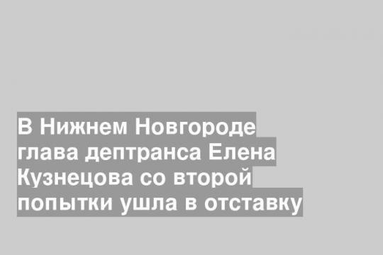 В Нижнем Новгороде глава дептранса Елена Кузнецова со второй попытки ушла в отставку