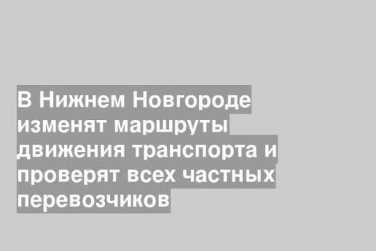 В Нижнем Новгороде изменят маршруты движения транспорта и проверят всех частных перевозчиков