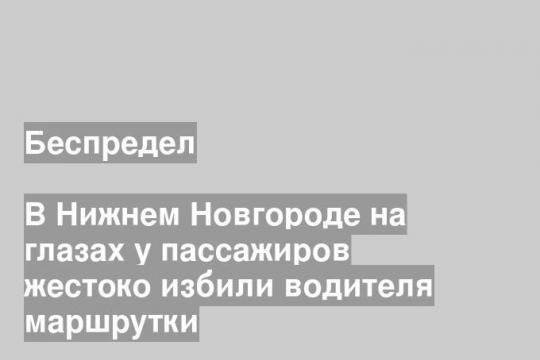 В Нижнем Новгороде на глазах у пассажиров жестоко избили водителя маршрутки