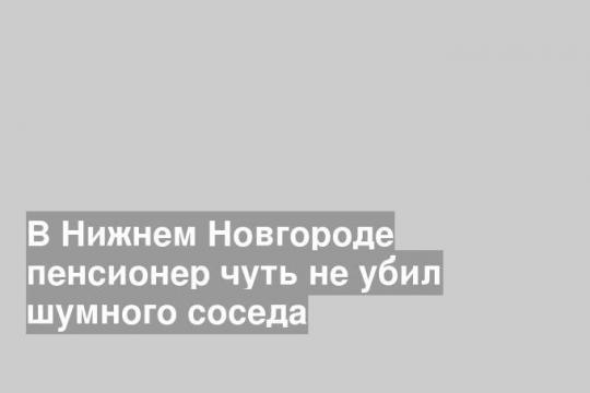 В Нижнем Новгороде пенсионер чуть не убил шумного соседа