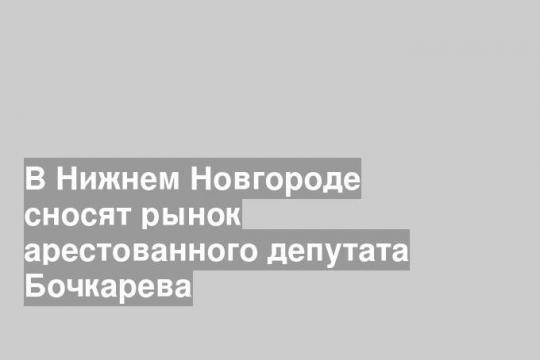 В Нижнем Новгороде сносят рынок арестованного депутата Бочкарева