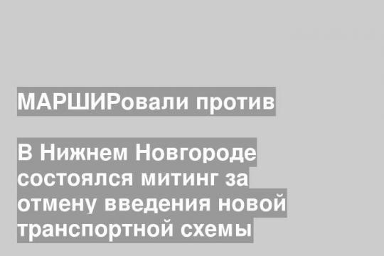 В Нижнем Новгороде состоялся митинг за отмену введения новой транспортной схемы