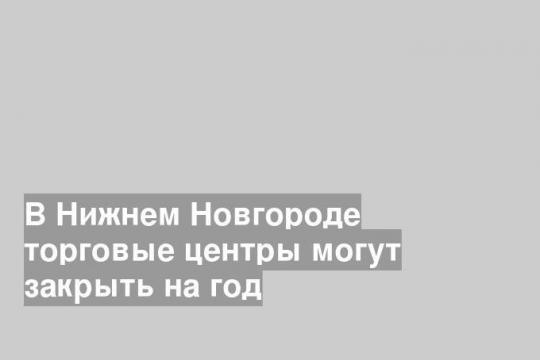 В Нижнем Новгороде торговые центры могут закрыть на год